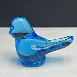 Fermacarte statuina vetro artistico uccellino della felicità blu Ron Ray vintage firmata '92 - Foto 1 di 7