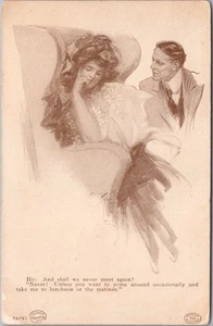 c1910s Artist-Signed HARRISON FISHER Postcard "Shall We Never Meet Again?" - Picture 1 of 2