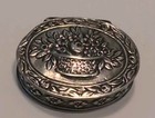 Vintage 800 Silver Flower Basket Pill Snuff Box