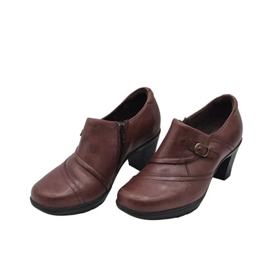 Clarks туфли женский размер 5 коричневый сгибаемые кожаные каблуки молнии Shootie комфорт - Изображение 1 из 4