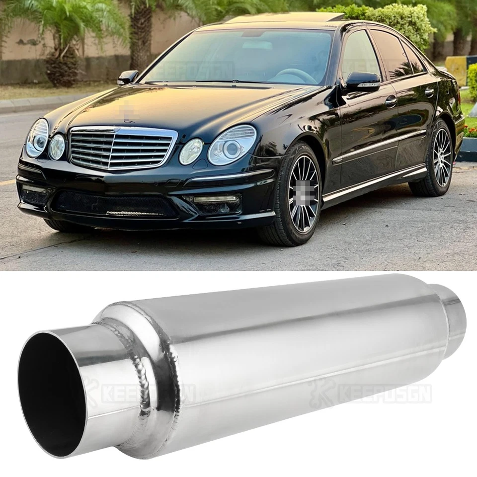 Silenciador traseiro ressonador de escape para Mercedes Benz E-Class AMG 2.5" ID/OD 16" - Imagem 1 de 4