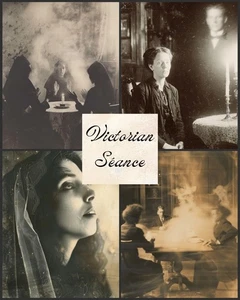 Antiguo conjunto de 10 impresiones espiritistas vintage fotografía espíritu sesión victoriano - Imagen 1 de 5