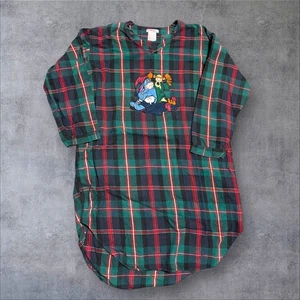 VINTAGE Disney Store Women Sleepwear One Size Plaid Sleep Shirt Long Sleeve - Picture 1 of 5