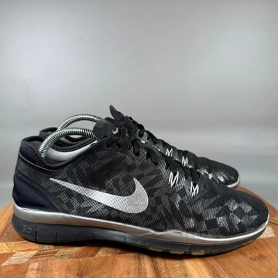 Nike Free TR 5.0 Mesh Athletic Training Shoes Women's Size 10 Black Silver - Image 1 of 4