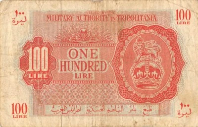 Libya  100  Lire  ND. 1942  WW II Issue  Circulated Banknote QZ1 - Image 1 of 2