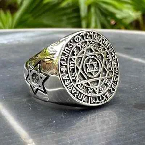 Anillo hecho a mano de plata de ley 925 estrella de David hebreo judío magen judaísmo - Imagen 1 de 6