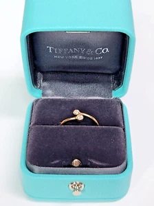 Genuine TIFFANY & Co. Elsa Peretti 0.10 ctw. Diamond Hoop Bypass Style Rg Sz 5.5 - Picture 1 of 16