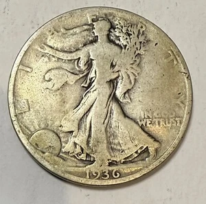Moneda de medio dólar Walking Liberty 1936-S tonificación-90% plata coleccionable A2696 - Imagen 1 de 2
