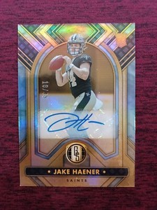 Jake Haener Saints 2023 Panini Gold Standard No.145 #18/49 Rookie Auto Card