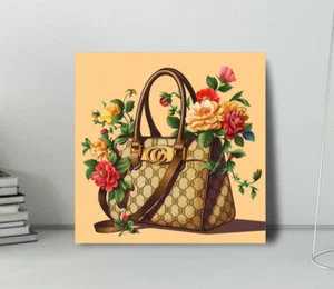 FRAMED Luxury Fashion Design Art Bag Stretched Canvas Ready to Hang 50x50cm - Bild 1 von 1