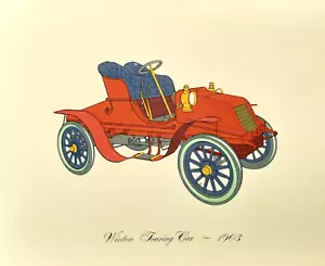 Winton Tourenwagen 1903 Lithographie Clarence P. Hornung Antik Automobil Auto - Bild 1 von 1