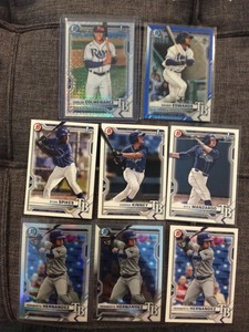 2021 Bowman Chrome Carlos Colmenarez Mojo 1st Rays Lot Xavier Edwards Blue #/150