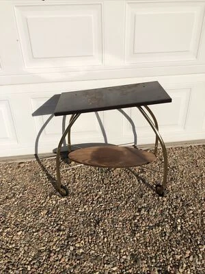 Vintage Mid Century Danish Wood TV Stand / MCM Stereo Stand w Wheels - Image 1 of 4