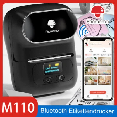 Phomemo M110 Bluetooth Etikettendrucker Selbstklebend - Thermoetikettendrucker - Bild 1 von 4