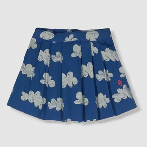 $114 The Animals Observatory Girl's Blue Cloud-Motif Cotton Pleated Skirt Sz 12Y - Picture 1 of 4
