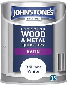 Johnstone's Quick Dry Satin Brilliant White Radiator Paint, 0.75L, Satin Finish - Picture 1 of 6