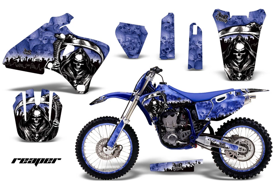 Kit de gráficos envoltura de calcomanías + # placas para Yamaha YZ 250F/400F/426F 98-02 REAPER BLU Foto 1 de 1