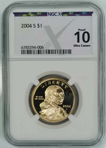 2004 S PROOF SACAGAWEA DOLLAR $1 NGCX CERTIFIED PF 10 ULTRA CAMEO (006) Cover