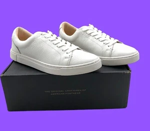 FREYE Womens Ivy Low Lace White Leather Sneakers- Size 9M - Picture 1 of 8