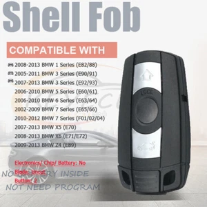 Remote Key Shell Case Fob for BMW 1 3 5 6 7 Series X5 X6 Z4 E70 E71 E72 E89 2B - Picture 1 of 8