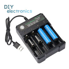 1/4 Slots Charger Smart Charging For 18650 Rechargeable Li-Ion Battery USB US