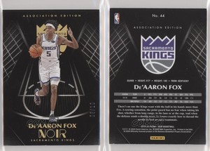 2019-20 Panini Noir Association Edition Holo Gold /10 De'Aaron Fox #44