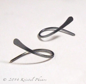 Titanium or Niobium Hoop Earrings - open swish hypoallergenic - Picture 1 of 6