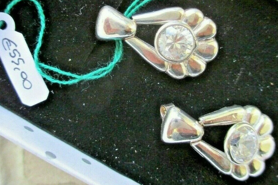 ORECCHINI DONNA ARGENTO A LOBO CHIUSURA FARFALLINA PIETRA PREZIOSA BRILLANTE - Immagine 1 di 1