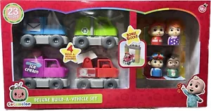 CoComelon Deluxe Build A Vehicle Set JJ TomTom YoYo Cody +4 Trucks PreSchool NEW - Picture 1 of 2