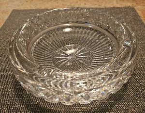 Waterford Cut Crystal Ashtray Round Cigarette Cigar 6 3/4" Signed Heavy -Vintage - Picture 1 of 12