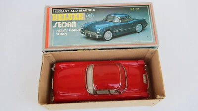 sedã de luxo mf 316 chevrolet corvette jouet tole brinquedo de lata porcelana vermelha anos 70   - Imagem 1 de 4