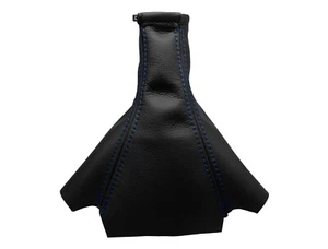 DAEWOO LEGANZA (1997-2004) Soufflet Levier De Vitesse 100% Cuir - Couture Bleu - Picture 1 of 1