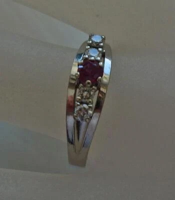 Brillantring Ring mit Rubin Diamond in aus 14kt 585 Gold Finger Damen Gr.57 - Bild 1 von 4