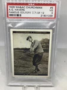 1928 Churchman famosi golfisti grande #5 Arthur Havers PSA 3 - Foto 1 di 2