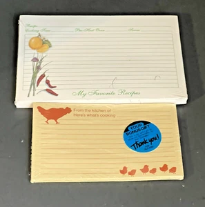 Recipe Index Cards Lot 2 New Sealed Packs 5X3 6X4 inches Chickens Lemon Herbs - Picture 1 of 6