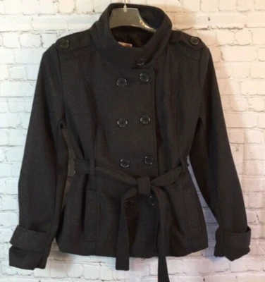 Chaqueta BONGO Abrigo Doble Pecho Gris Oscuro con Cinturón XL Foto 1 de 4