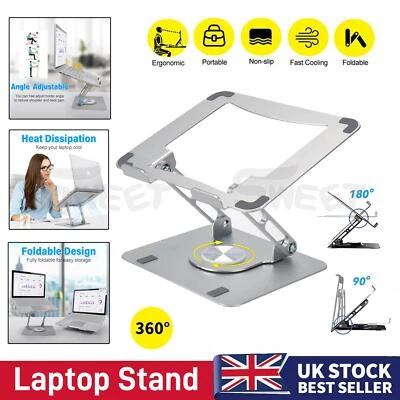 360° Laptop Tablet Stand Holder Desk Riser Foldable Adjustable for Notebook Desk - Image 1 of 4