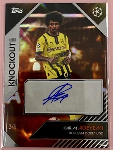 Karlm Adeyemi Borussia Dortmund 2/5 auto Topps UCC Knockout 2024/25 - Foto 1 di 3