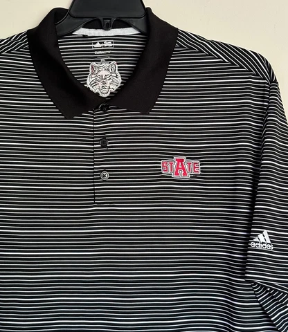 Adidas Arkansas State Red Wolve Men's Polo Shirt Size 2XL -Tiny hole on the back Cover