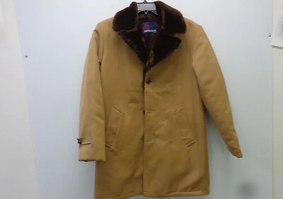 American Jac Men s Light Brown Faux Fur Lining Winter Jacket USA Made - Image 1 of 3