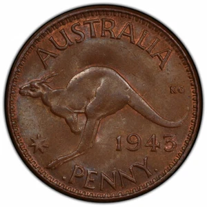 Australia 1943-I (b) One Penny 1d George VI - PCGS MS62BN (41726076) - Picture 1 of 3