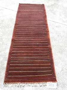 2x6ft. Striped Dazzler Afghan Gabbeh Wool Runner - Picture 1 of 11