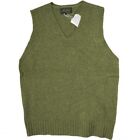 BEAMS PLUS Eco Wool Military Vest M olive sweater V-neck knit pullover tops