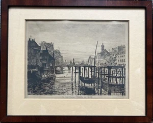 Impressionist Bernhard Mannfeld 1848-1925 an Den Dam Mills IN Berlin Etching - Imagen 1 de 11