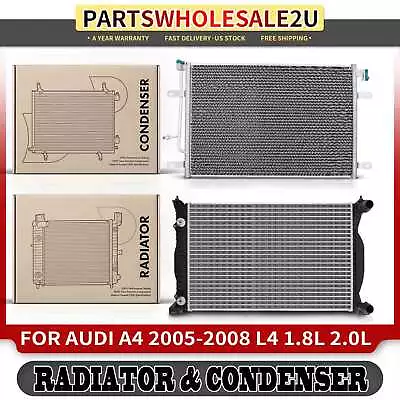 Комплект охлаждения радиатора и конденсатора переменного тока для Audi A4 A4 Quattro 2005 2006 2007 2008 - Изображение 1 из 4