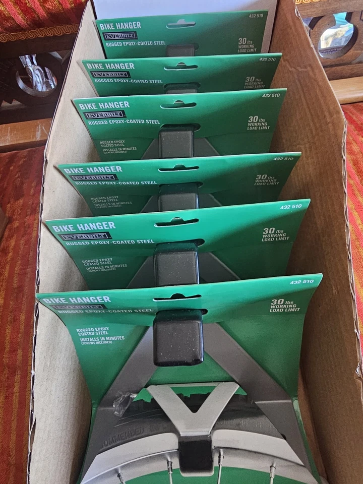 3 Pack Bike Hanger Wall Mount Epoxy Coated Steel Everbilt 432510 Multi-Position