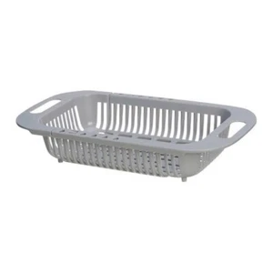Retractable GRAY Kitchen Drain Basket Sink Drain Multifunctional Storage Rack - Picture 1 of 4
