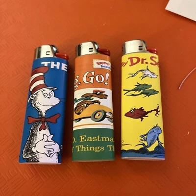 3 Dr. Seuss Vintage Books Bic Lighters Custom  Made Collectible  Lighter - Image 1 of 4