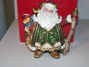 Tetera y tapa Fitz & Floyd de colección Santa Claus / Jolly Ole St Nick 9" - Imagen 1 de 18