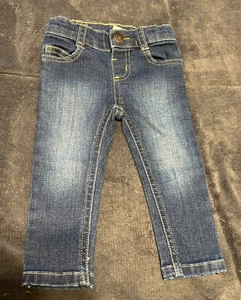 Pantalones de mezclilla Garanimals ajustados lavados oscuros para niñas pequeñas 12 meses - Imagen 1 de 3